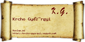 Krcho Györgyi névjegykártya