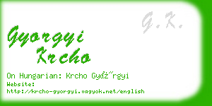 gyorgyi krcho business card